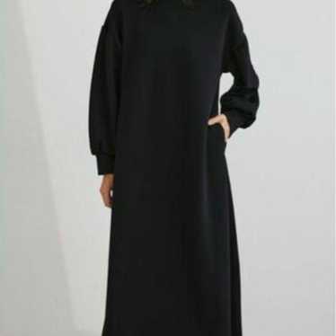 Style Mixer Silky Volume Sleeve Dress Black Washa… - image 1