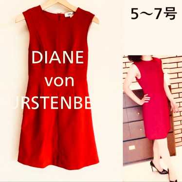 DIANE von FURSTENBERG red knee-length dress size … - image 1