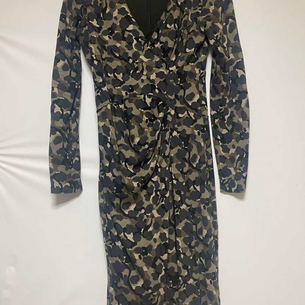 MaxMara Camouflage Print Long Sleeve Knee-Length … - image 1