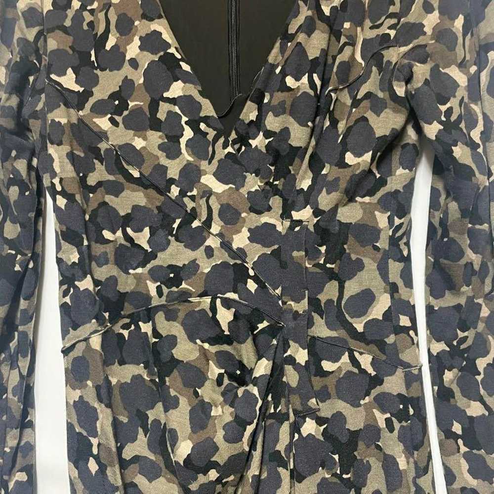 MaxMara Camouflage Print Long Sleeve Knee-Length … - image 2