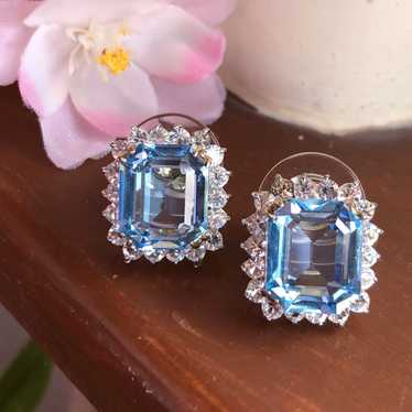 Blue and white topaz earrings - image 1