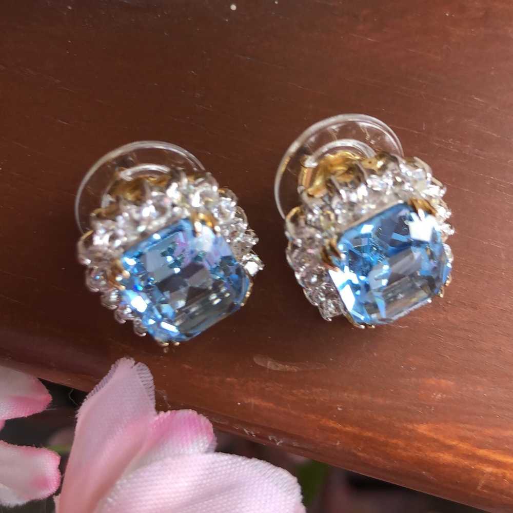 Blue and white topaz earrings - image 2