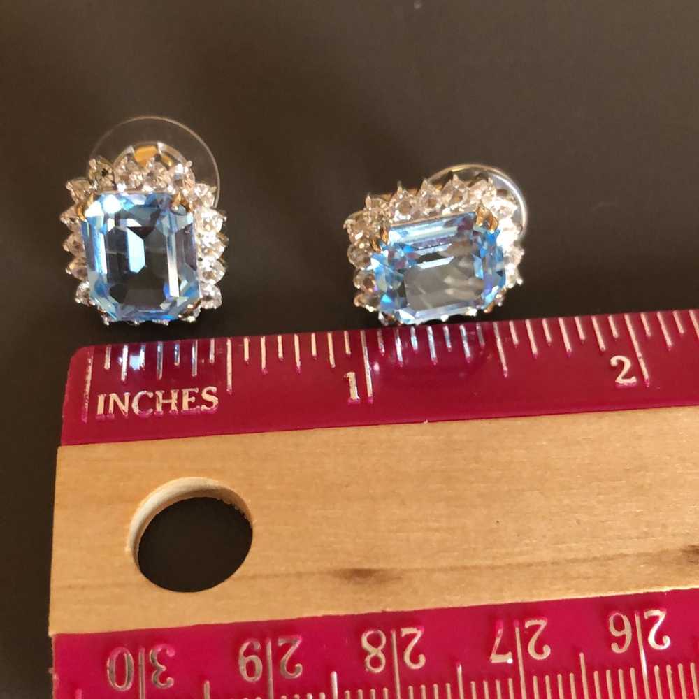 Blue and white topaz earrings - image 6