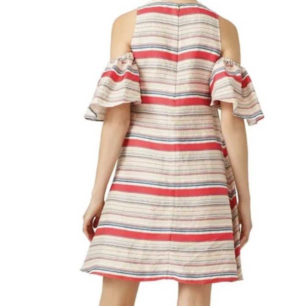 Tanya Taylor Striped Linen Blend Off the Should S… - image 2