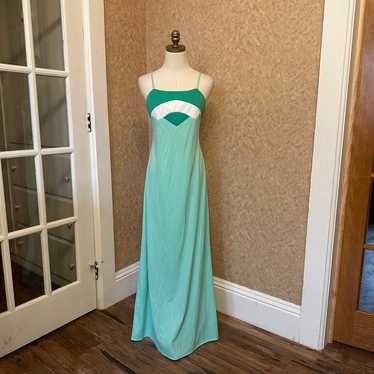 VTG 70s 80s ILGWU Mint Green Green Three Tone Spa… - image 1