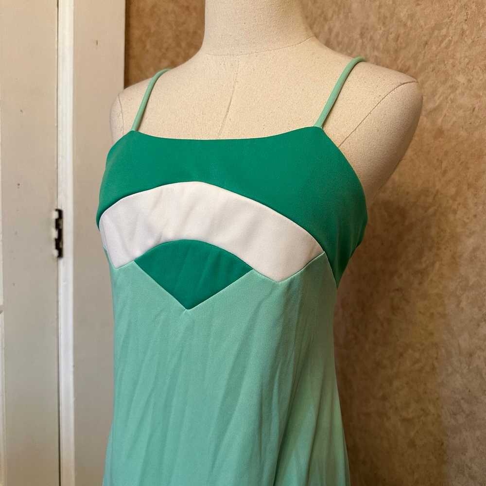 VTG 70s 80s ILGWU Mint Green Green Three Tone Spa… - image 2