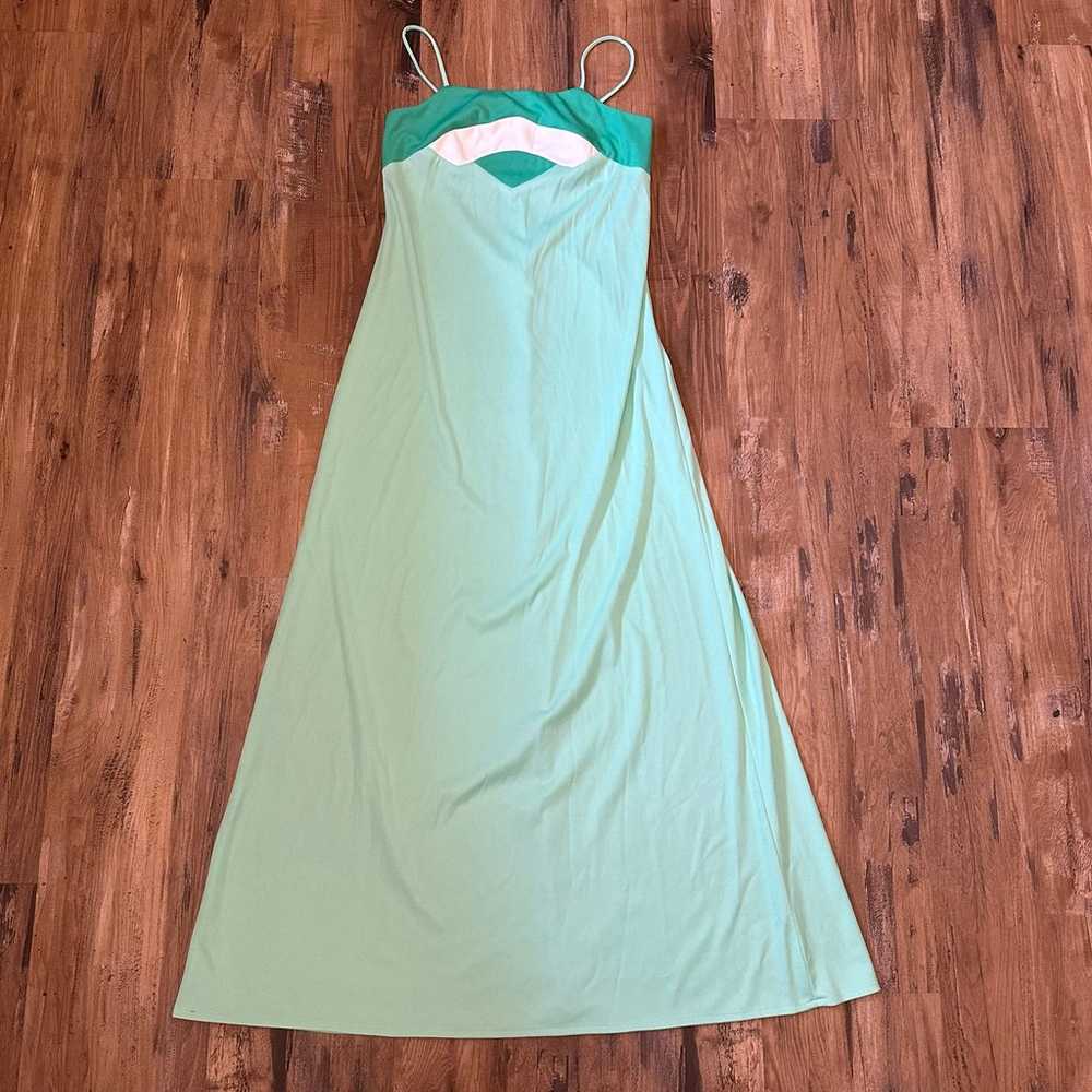 VTG 70s 80s ILGWU Mint Green Green Three Tone Spa… - image 5