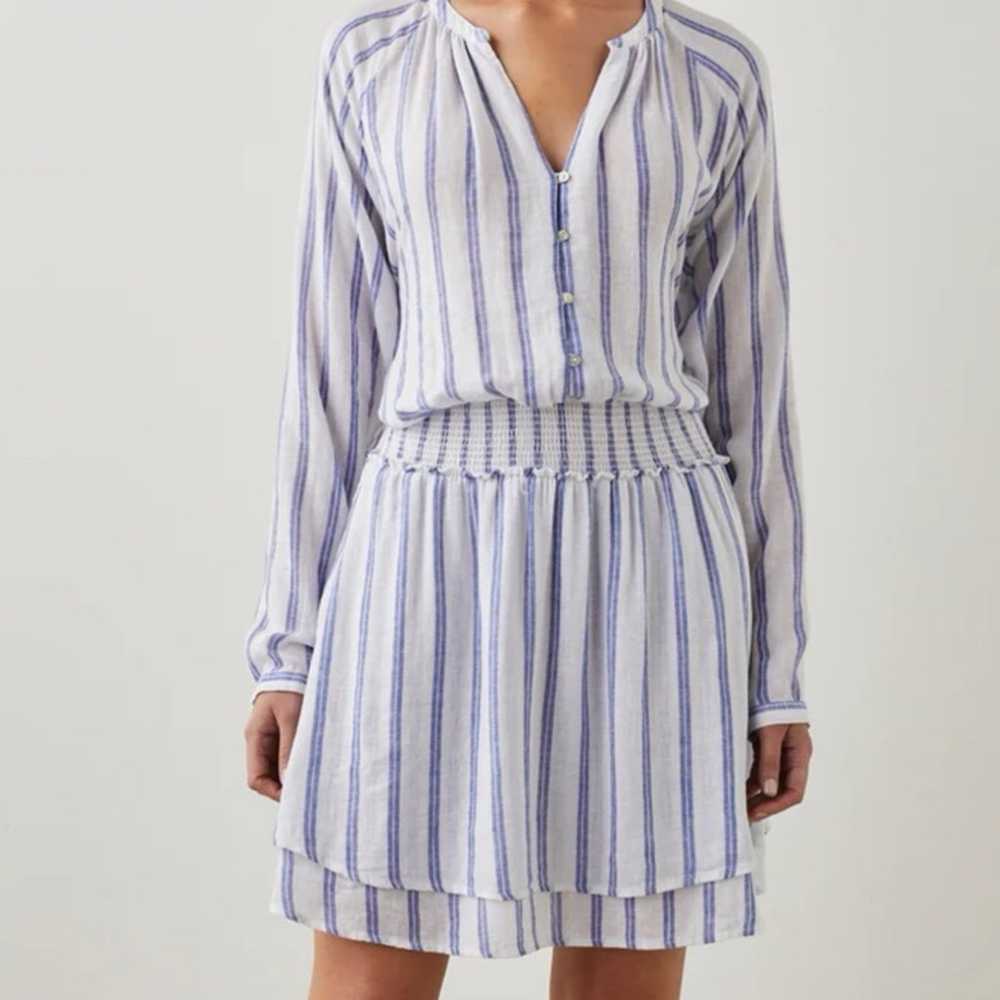 Rails Jasmine Linen-Blend Shirt Dress Blue Villa … - image 1