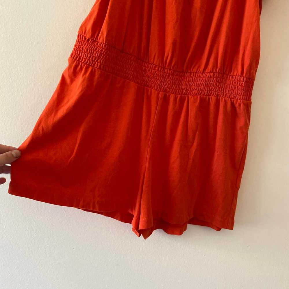 J Crew orange ruffle square neck romper - image 3