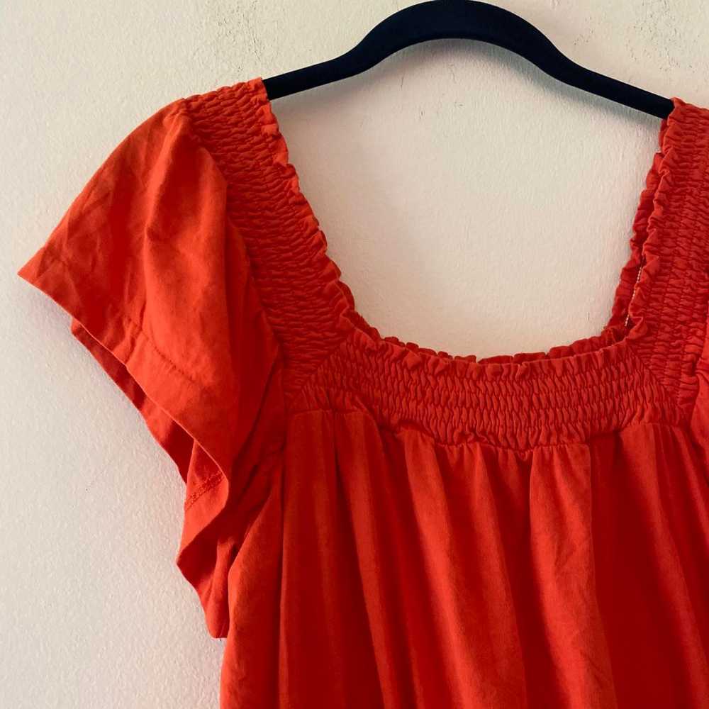 J Crew orange ruffle square neck romper - image 5