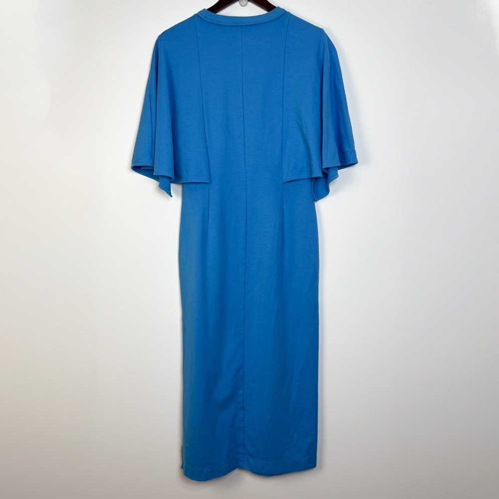 COS Blue Draped Sleeve Midi T Shirt Dress Size Me… - image 8