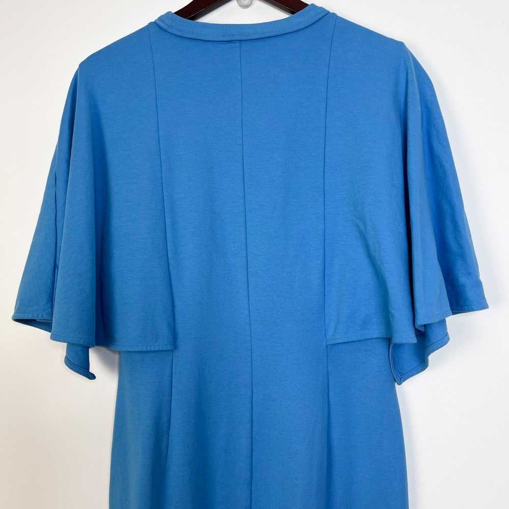 COS Blue Draped Sleeve Midi T Shirt Dress Size Me… - image 9