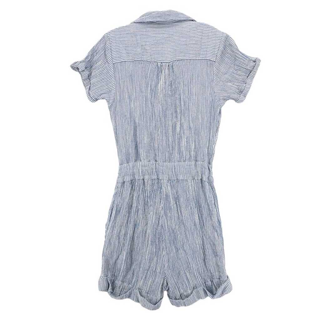 FAHERTY Izzy Romper Blue White Stripe Gauze 100% … - image 2