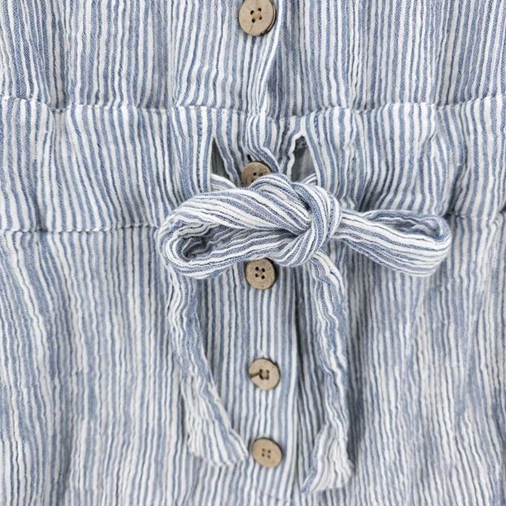 FAHERTY Izzy Romper Blue White Stripe Gauze 100% … - image 4