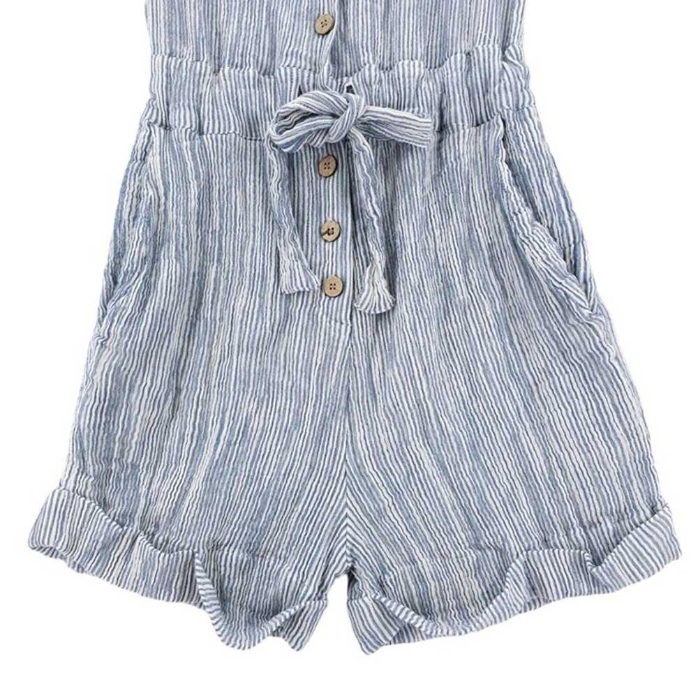 FAHERTY Izzy Romper Blue White Stripe Gauze 100% … - image 5