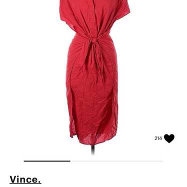 Vince coral red tie front dress - Medium