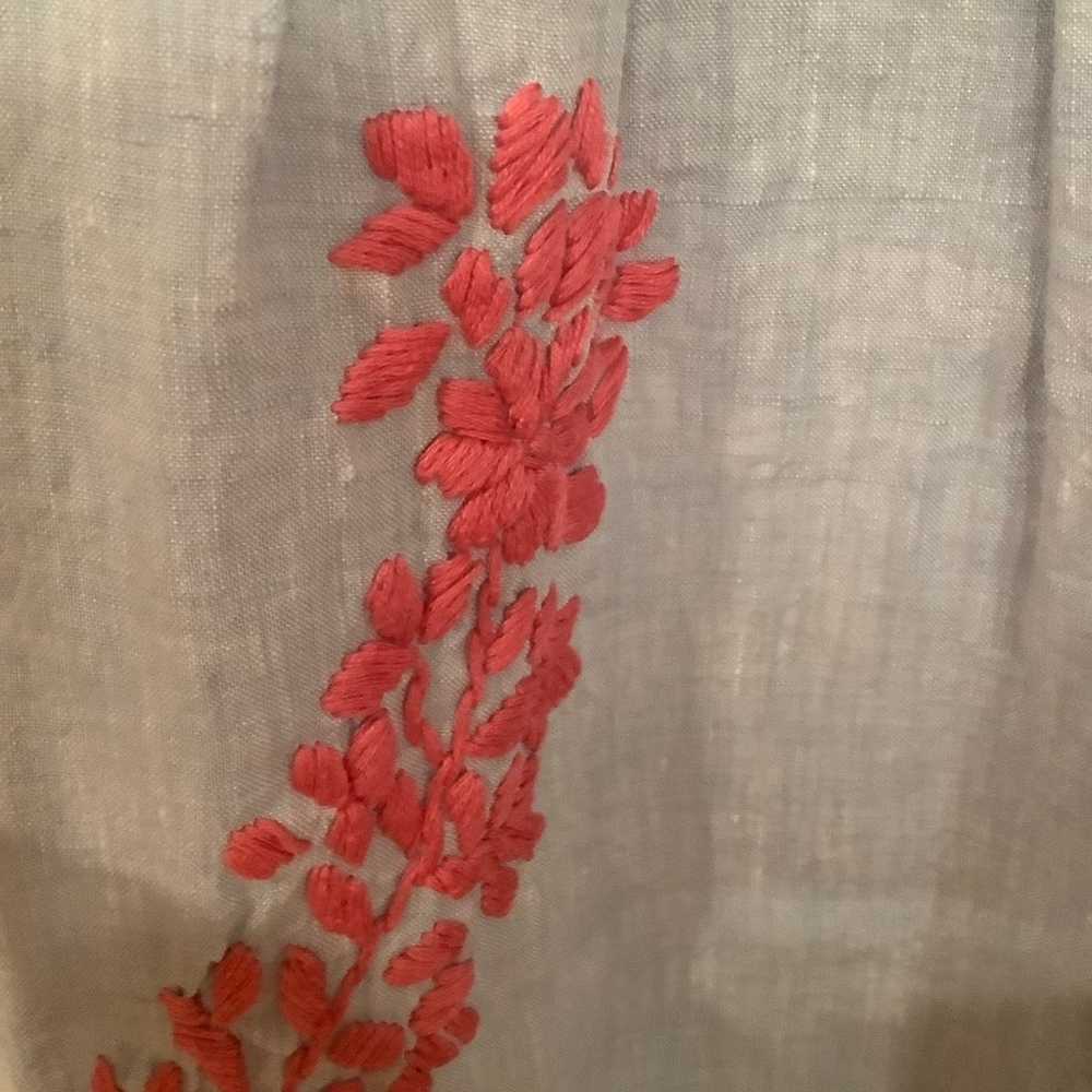 Roberta Roller Rabbit embroidered linen dress Sz … - image 4