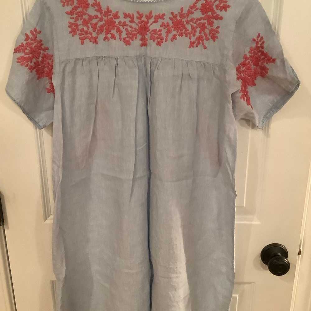 Roberta Roller Rabbit embroidered linen dress Sz … - image 5