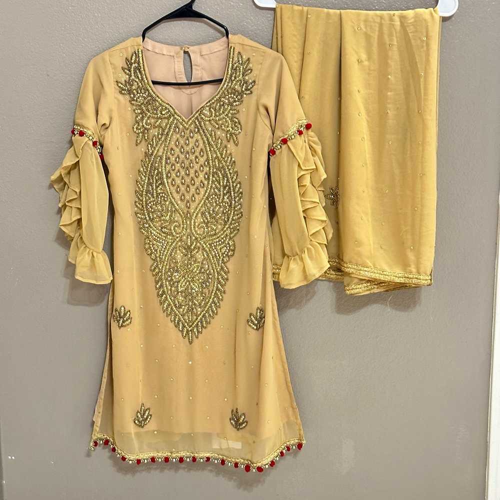 Pakistani Indian gorgeous kameez with dupatta - image 2