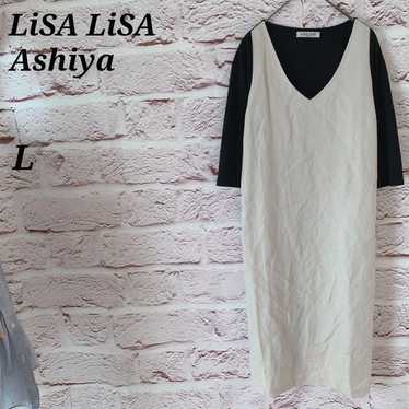 f396 LiSA LiSA Ashiya【L】Short-Sleeve V-Neck Dress 