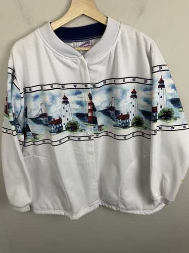 Cardigan × Vintage Vintage Crewneck Lighthouse Pa… - image 1