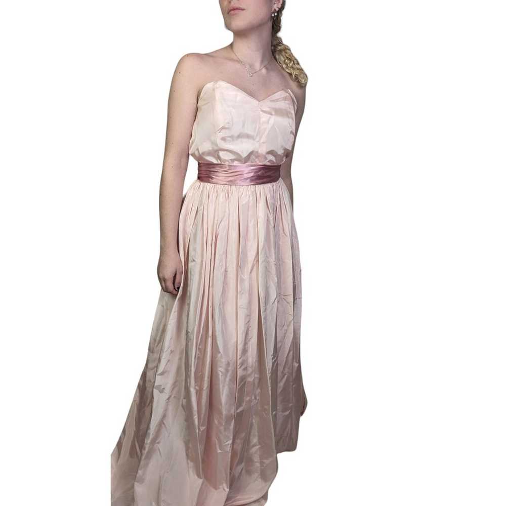 Vintage Strapless 1950s Formal Dress Gown Pink - image 10