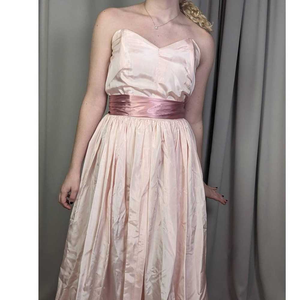 Vintage Strapless 1950s Formal Dress Gown Pink - image 8