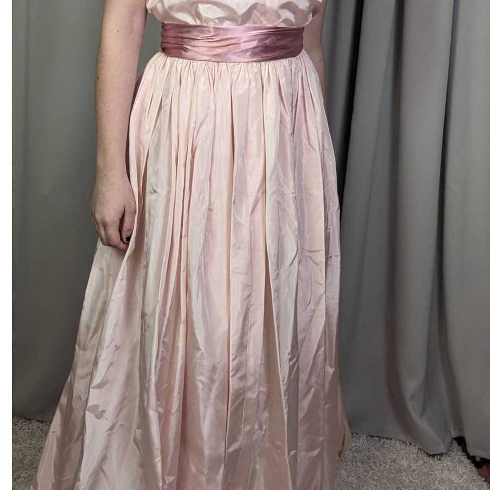 Vintage Strapless 1950s Formal Dress Gown Pink - image 9