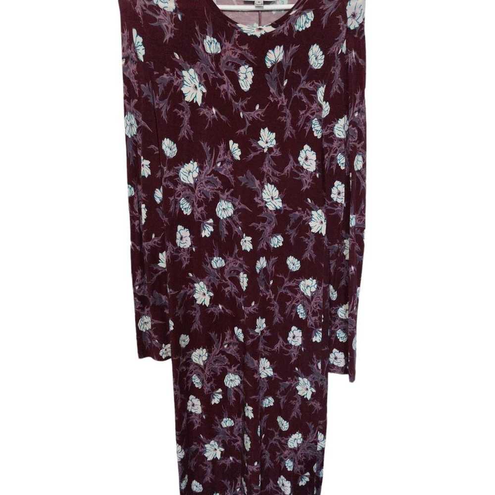 Carven Purple Floral Body con Midi Dress sz Medium - image 1