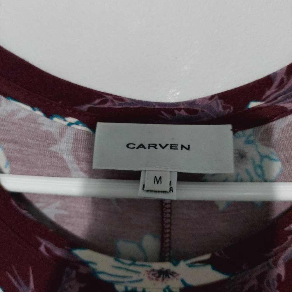 Carven Purple Floral Body con Midi Dress sz Medium - image 3