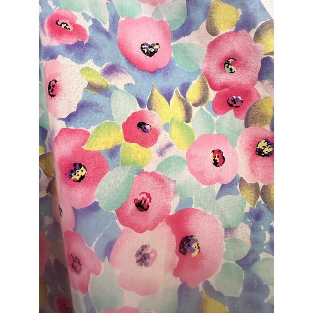 80’s Preppy Cotton Floral Midi Dress - image 11