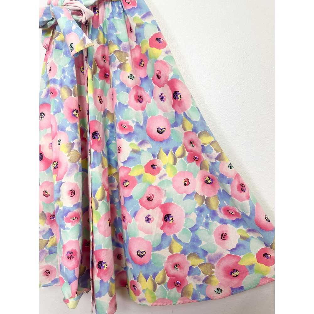 80’s Preppy Cotton Floral Midi Dress - image 12