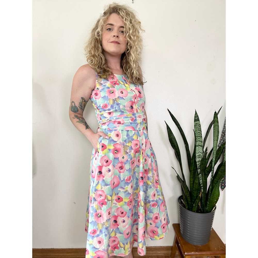 80’s Preppy Cotton Floral Midi Dress - image 5