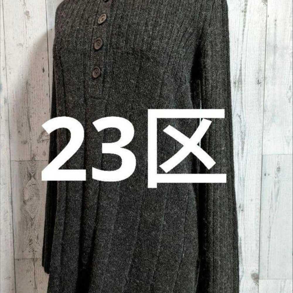 23-ku Alpaca Silk Knee-Length One Piece Knit Dres… - image 1