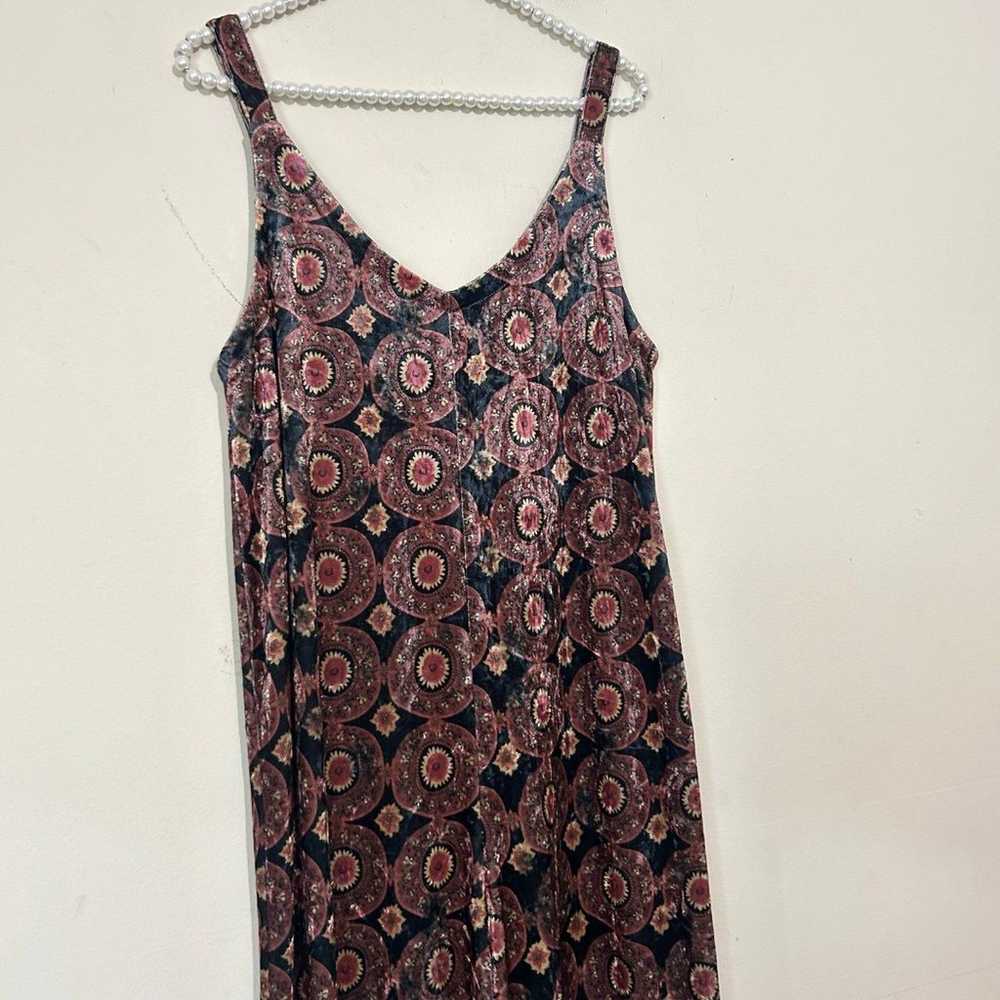 Natural Life Patterned Velvet Boho Sleeveless Jum… - image 6