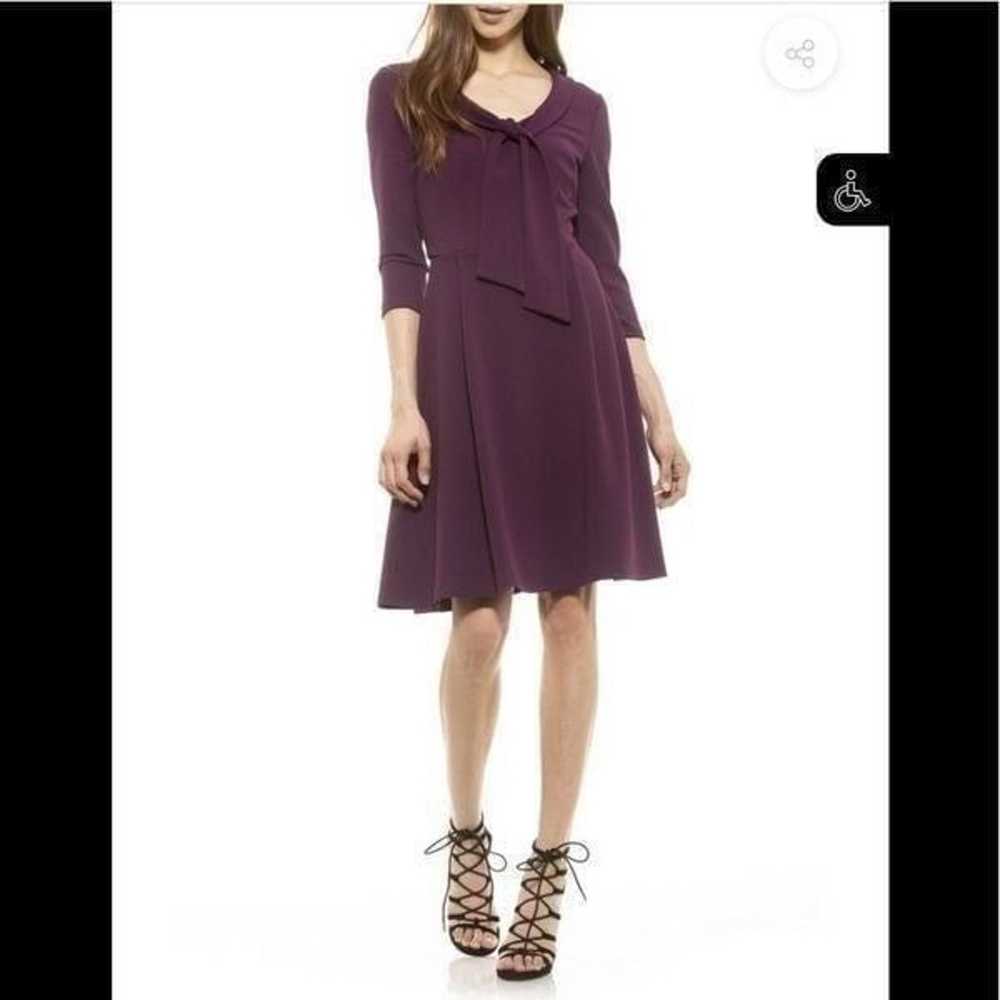 Alexia Admor Zoey purpke tie neck 3/4 sleeve dress - image 1