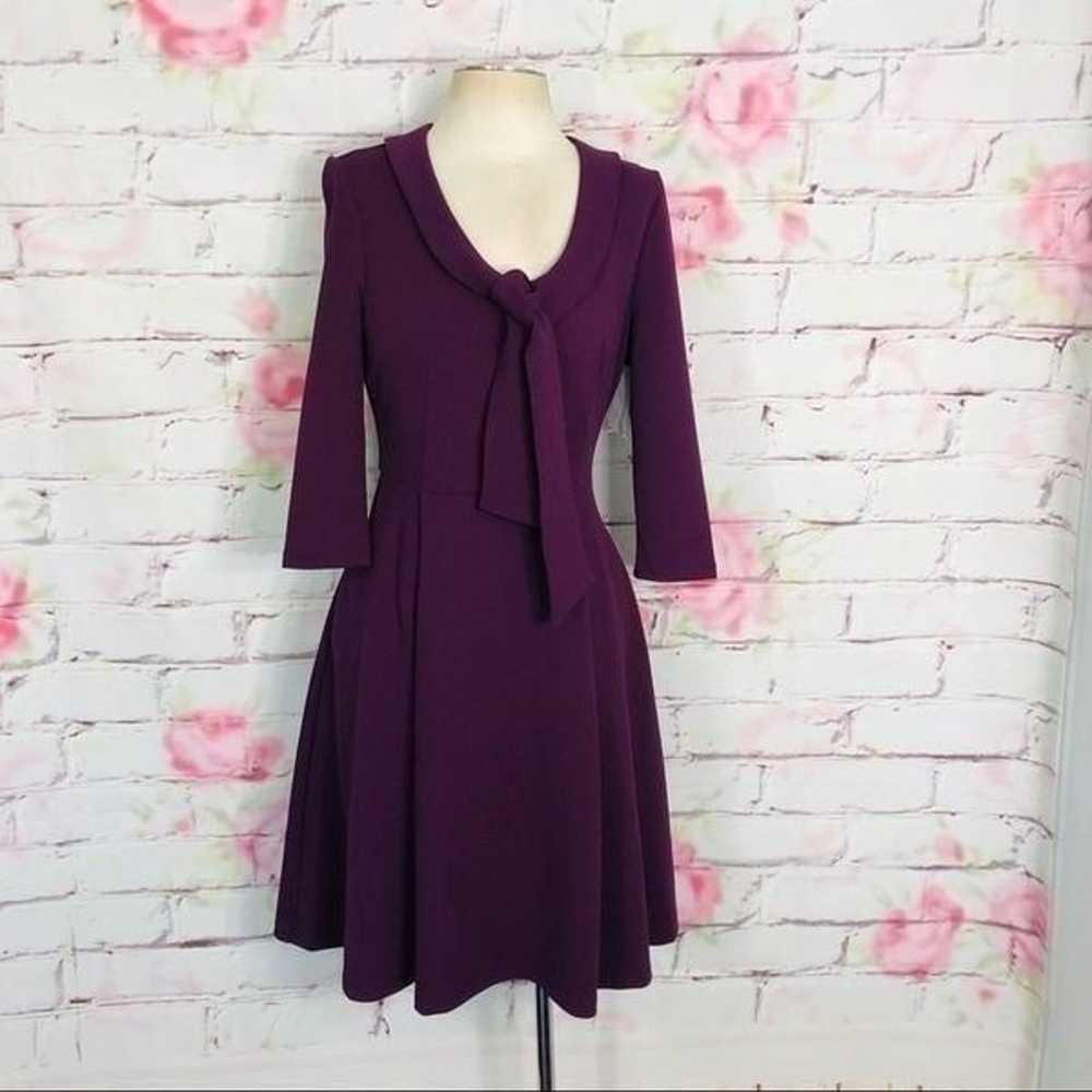 Alexia Admor Zoey purpke tie neck 3/4 sleeve dress - image 3