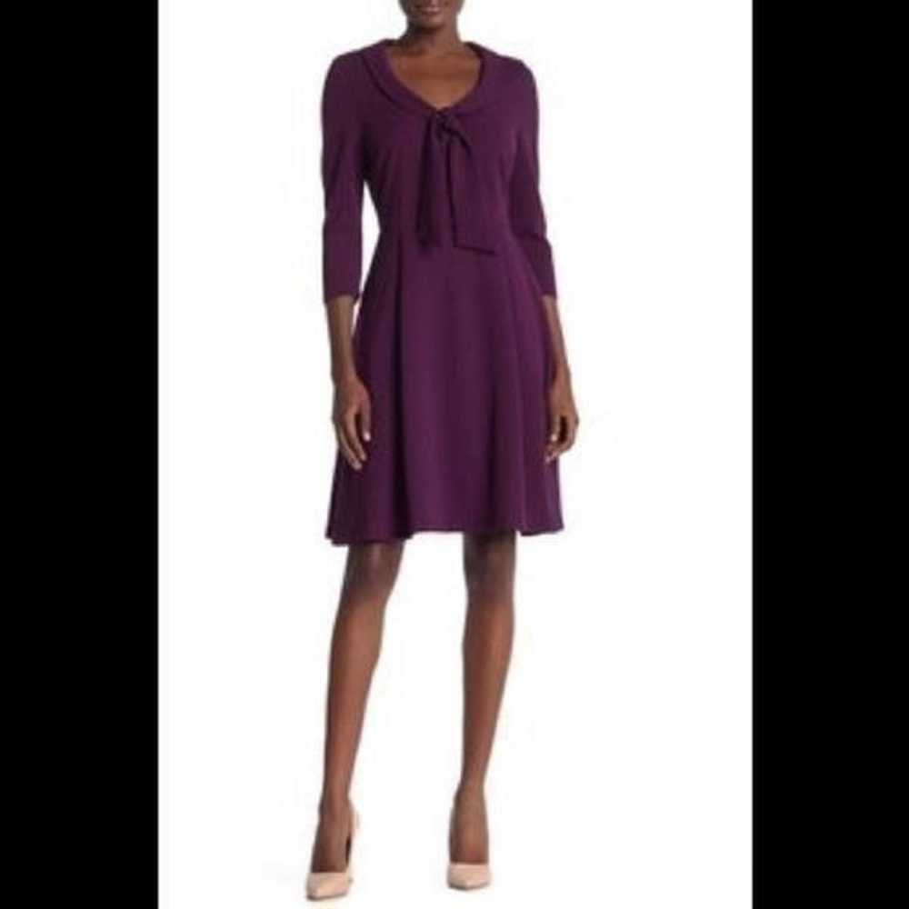 Alexia Admor Zoey purpke tie neck 3/4 sleeve dress - image 5