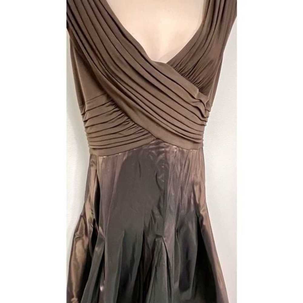 Tadashi Collection Womens Brown Taffeta Pleated C… - image 2