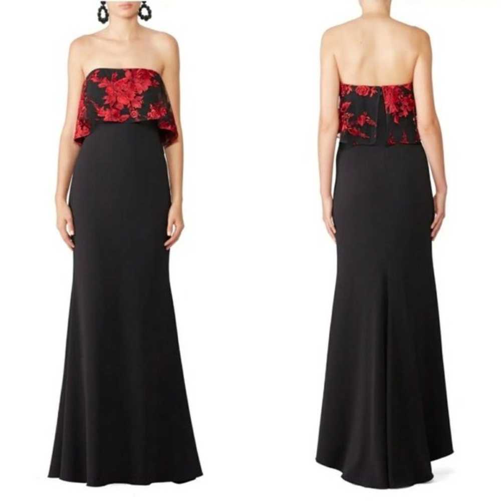 Badgley Mischka Floral Popover Lace Trim Gown For… - image 10