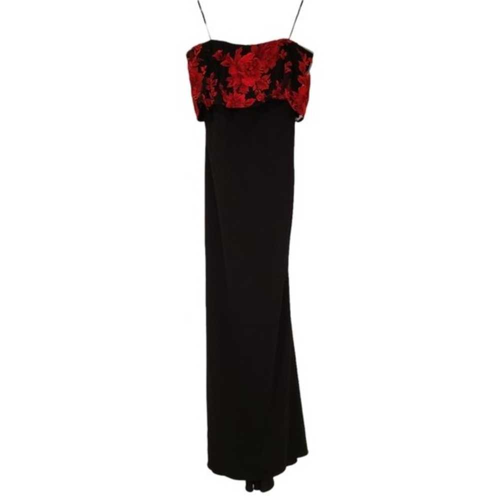 Badgley Mischka Floral Popover Lace Trim Gown For… - image 2