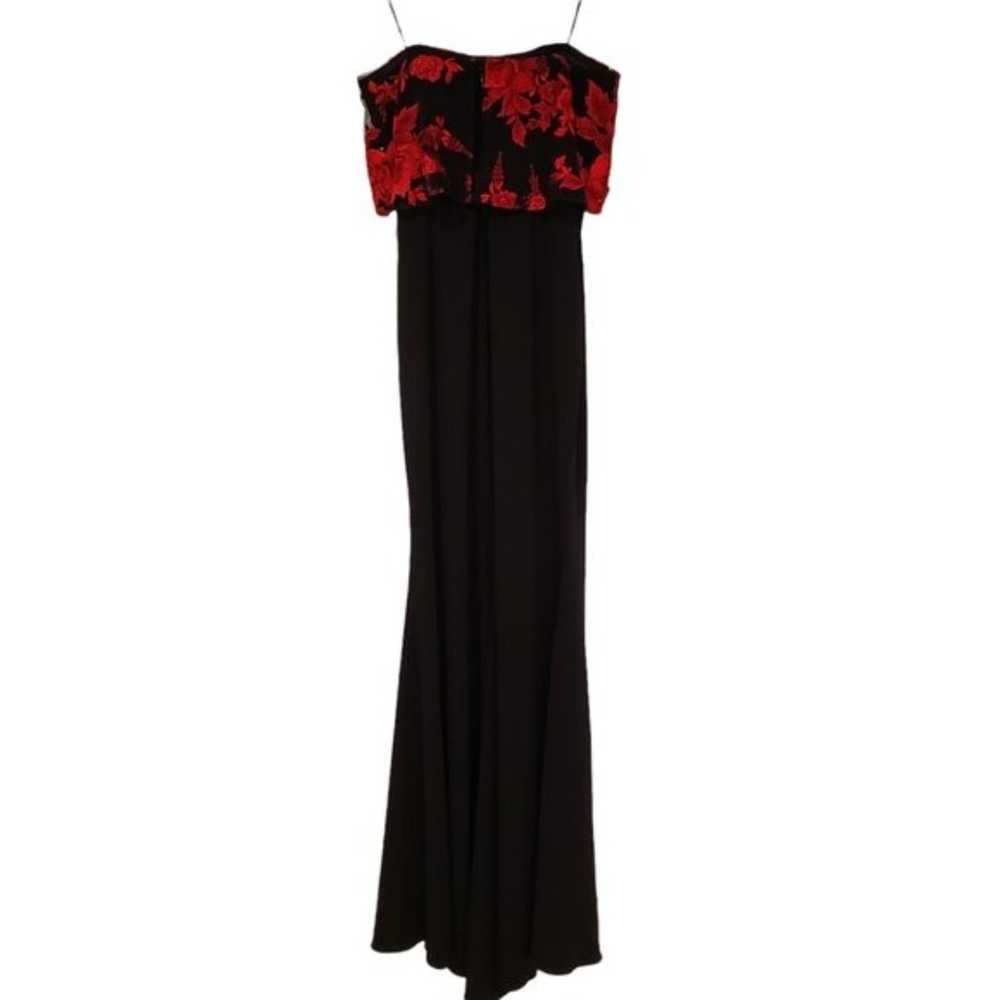 Badgley Mischka Floral Popover Lace Trim Gown For… - image 3