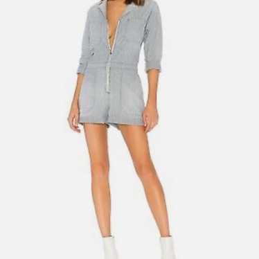 Ag Adriano Goldschmeid Blue Stripe Chambray Romper