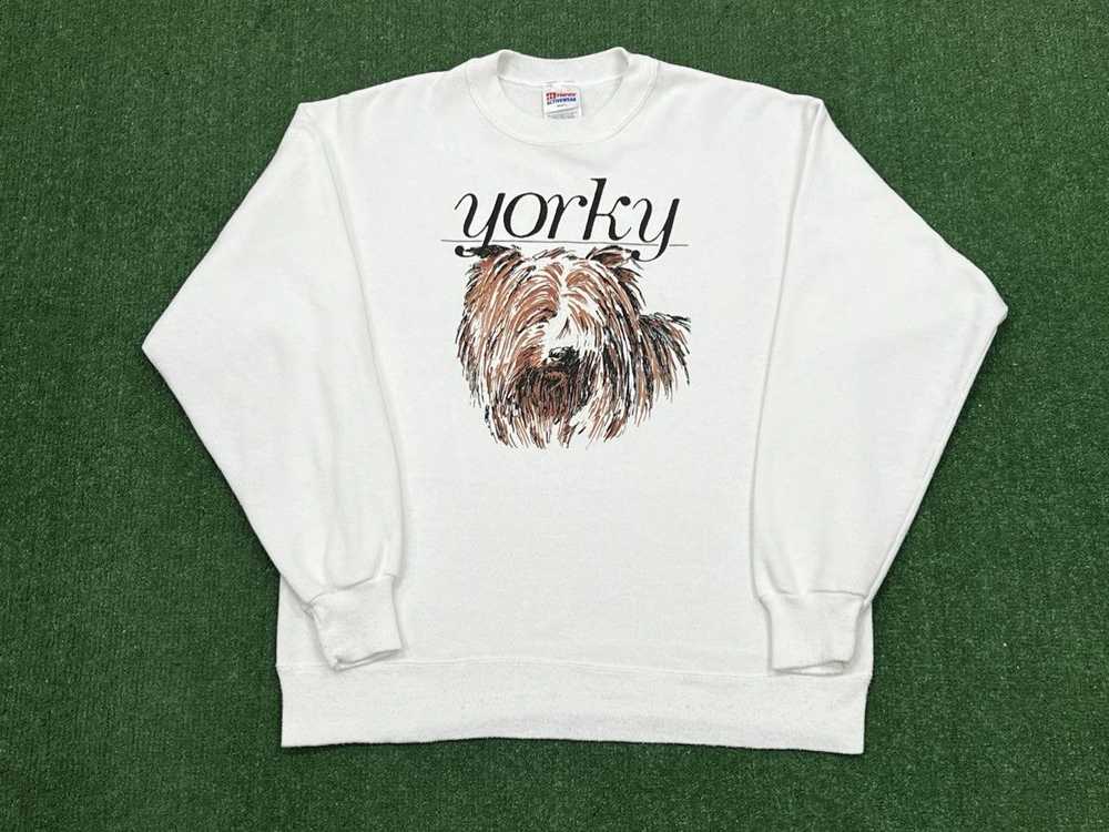 Hanes × Made In Usa × Vintage 90s Yorkie Crewneck… - image 1