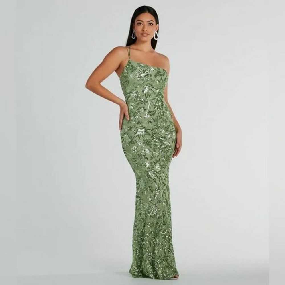 Meredith Formal One-Shoulder Sequin Mermaid aDres… - image 11