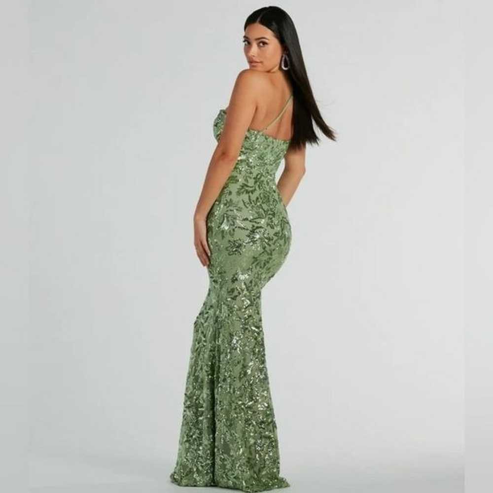 Meredith Formal One-Shoulder Sequin Mermaid aDres… - image 3