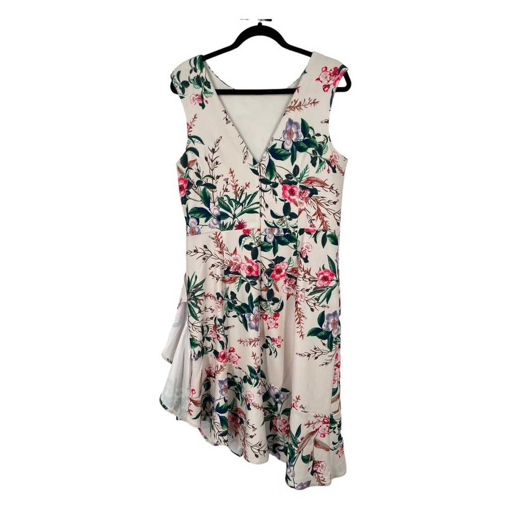 Eliza J dress cream sleeveless floral draped size… - image 6