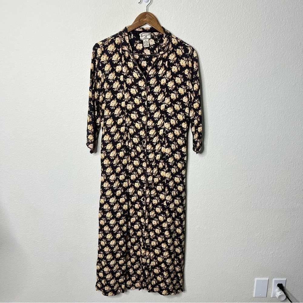 April Cornell VTG 90s Maxi Dress Dark Gothic Flor… - image 2