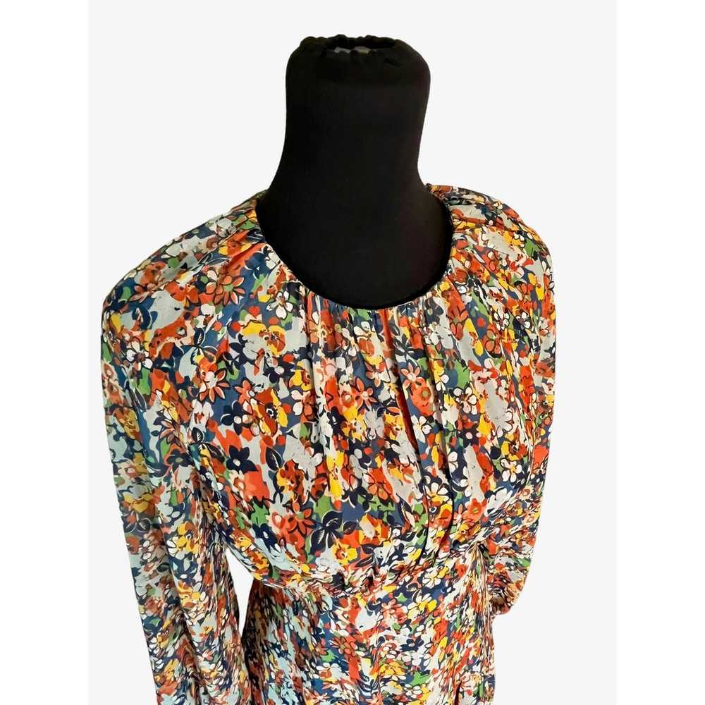 Iris & Ink Multicolor Floral Long Sleeve Midi Pea… - image 4