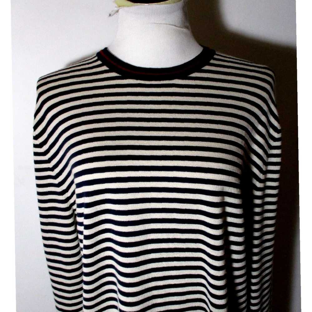 Banana Republic Blue and Beige Striped Knit Sweat… - image 2